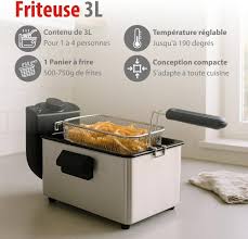 Friteuse Alpina 3L avec Température Réglable - Cuisine Parfaite à Petit Prix