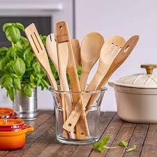 Ustensiles de Cuisine en Bois de Bambou Anti Rayures - Accessoire Pratique