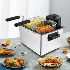 Friteuse Électrique Inoxydable IUokLU - Température Minuterie 5L