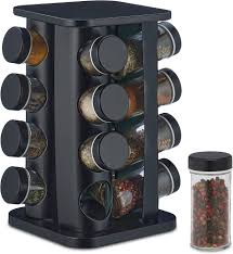 Tourniquet Épices Rotatif en Inoxydable - Relaxdays