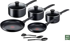 Batterie de Cuisine Induction Tefal G155S844 - Casseroles Noires