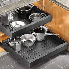 Organiseur Extractible Extensible pour Casseroles - Support Roulant de Cuisine
