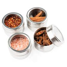 Pot à épices aimanté en acier inoxydable premium