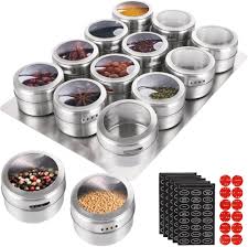 Étiquettes Magnétiques Inoxydables Réglables pour Pot à Épices