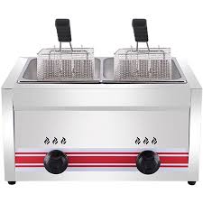 Friteuse Gaz Professionnelle 2 Bacs Inoxydable CGLYYDS 10L