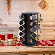 Organisateur Rotatif en Acier Inoxydable Yunkctuk - Carrousel à Épices Pratique