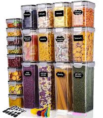 Boîte de Rangement Hermétique Alimentaire en Plastique avec Autocollants