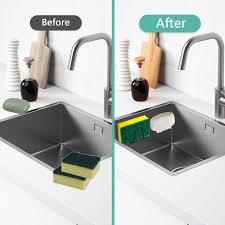 Crochets Auto-Adhésifs en Inoxydable pour Éponge de Cuisine