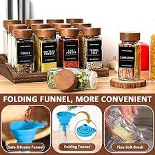 Bocaux à Épices en Verre avec Support en Bois - MOYKSRR