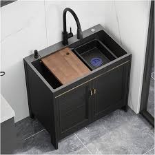 Meuble Évier Cuisine Multifonction Professionnel Rétractable