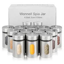 Wonnell Couvercle Dassaisonnement Inoxydable 100ml - Idéal pour vos pots à épices