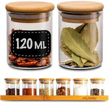 Pots à Épices en Verre avec Couvercles - Organisation Parfaite