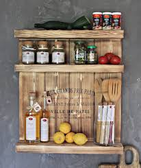 Étagère à épices en Bois Flammée - Élégance et Praticité pour Votre Cuisine