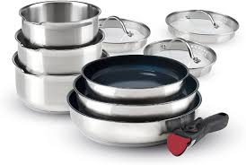 Batterie de Cuisine en Inox Induction Qulinart - Casseroles Anti-Adhésives
