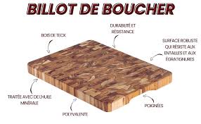 Billot de Cuisine en Bois Teck - Élégance et Praticité