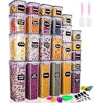 Bac de Rangement Alimentaire Hermétique avec Étiquettes